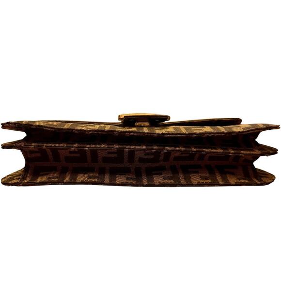 Fendi FF Tobacco Zucca Baguette Shoulder Bag  Canvas Leather SHW Authentic CoA - Picture 4 of 16